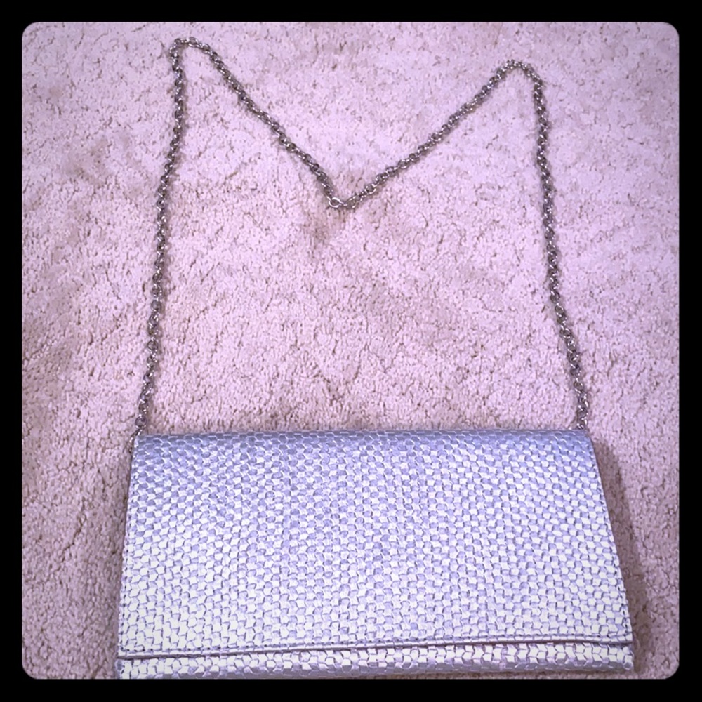 Cute silver crossbody or clutch, two styles!